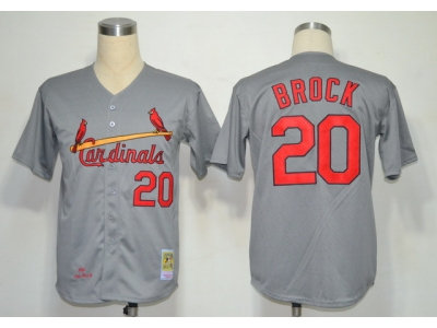 MLB Jerseys St. Louis Cardinals #20 Lou Brock Grey M&N 1967 MLB Jerseys St. Louis Cardinals #20 Lou Brock Grey M&N 1967