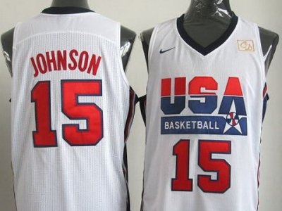 2012 USA Basketball Retro Jerseys 15# Magic Johnson white Jerseys