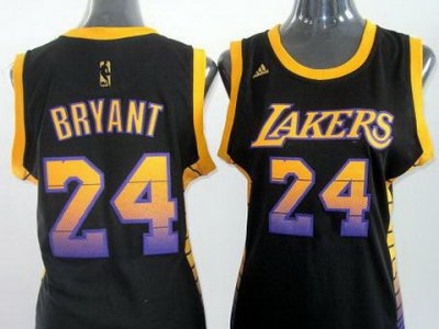 Women Los Angeles Lakers 24 Kobe Bryant Black Vibe Fashion Revolution 30 Swingman Jerseys