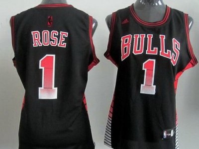 Women Chicago Bulls 1 Derrick Rose Black Vibe Fashion Revolution 30 Swingman Jerseys