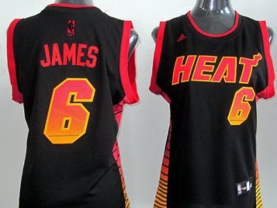Women Miami Heat 6 LeBron James Black Vibe Fashion Swingman Jerseys Women Miami Heat 6 LeBron James Black Vibe Fashion Swingman Jerseys