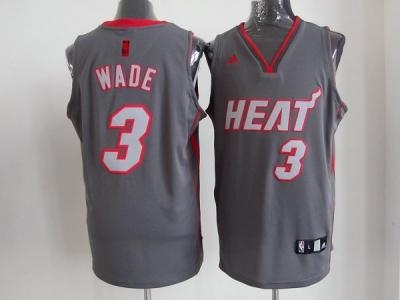 nba miami heat #3 wade grey jerseys