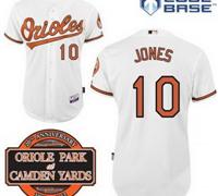 Baltimore Orioles 10# Adam Jones White Cool Base MLB Jersey W 20th Anniversary Patch