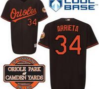 Baltimore Orioles 34# Jake Arrieta Black Cool Base MLB Jersey W 20th Anniversary Patch