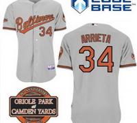 Baltimore Orioles 34# Jake Arrieta Grey Cool Base MLB Jersey W 20th Anniversary Patch