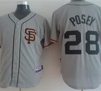 2012 MLB San Francisco Giants 28 Buster Posey Grey Cool Base Jerseys