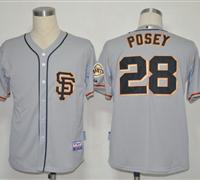 San Francisco Giants 28 Buster Posey Grey Cool Base 2012 MLB Jerseys