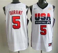 2012 usa jerseys #5 durant white(Retro)