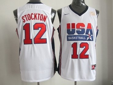2012 usa jerseys #12 stockton white(Retro)