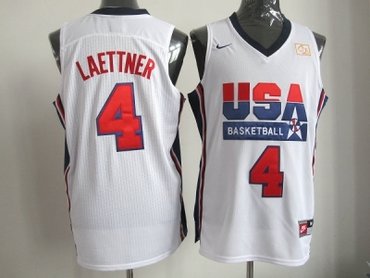 2012 usa jerseys #4 laettner white(Retro)