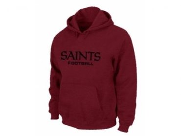 New Orleans Sains Authentic font Pullover Hoodie Red New Orleans Sains Authentic font Pullover Hoodie Red