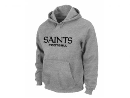 New Orleans Sains Authentic font Pullover Hoodie Grey New Orleans Sains Authentic font Pullover Hoodie Grey