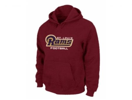 Los Angeles Rams Authentic font Pullover Hoodie Red Los Angeles Rams Authentic font Pullover Hoodie Red
