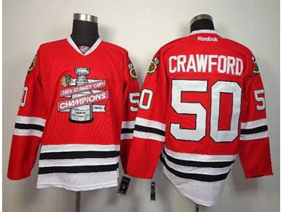 NHL chicago blackhawks #50 crawford red(new 2013 Stanley cup champions) NHL chicago blackhawks #50 crawford red(new 2013 Stanley cup champions)