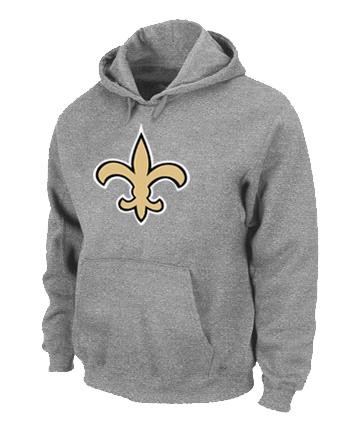 New Orleans Sains Logo Pullover Hoodie Grey