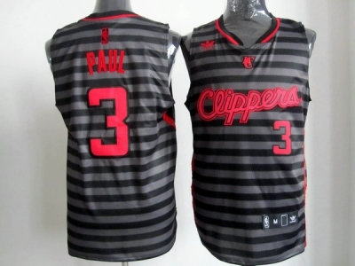 nba los angeles clippers #3 paul grey(black strip)