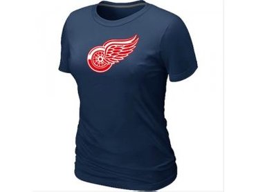 Women NHL Detroit Red Wings Big & Tall Logo D.Blue T-Shirt