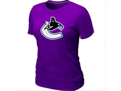 Women NHL Vancouver Canucks Big & Tall Logo Purple T-Shirt