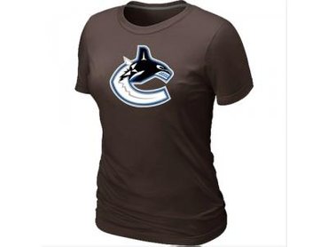Women NHL Vancouver Canucks Big & Tall Logo Brown T-Shirt Women NHL Vancouver Canucks Big & Tall Logo Brown T-Shirt