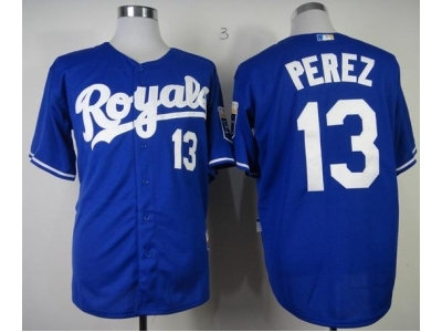 mlb jerseys kansas city royals #13 perez blue(perez)