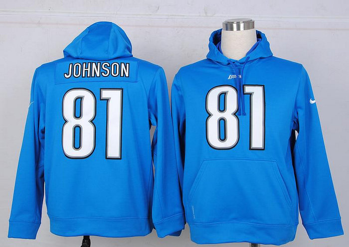 Detroit Lions #81 Calvin Johnson Pullover Hoodie Navy Blue Detroit Lions #81 Calvin Johnson Pullover Hoodie Navy Blue