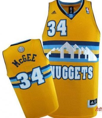 Denver Nuggets 34 JaVale McGee Yellow Swingman NBA Jerseys