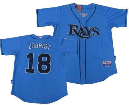 Tampa Bay Rays #18 Ben Zobrist Jersey LT blue Tampa Bay Rays #18 Ben Zobrist Jersey LT blue