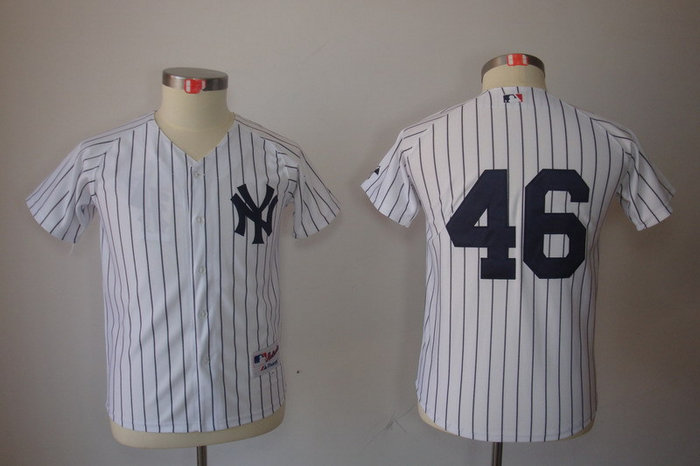 Youth MLB New York Yankees 46 Andy Pettitte White Jerseys
