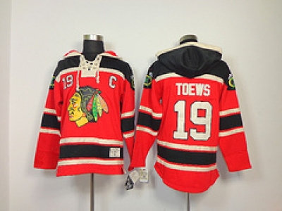 nhl jerseys chicago blackhawks #19 toews red(pullover hooded sweatshirt patch C)