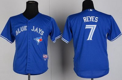 Kids Toronto Blue Jays #7 Jose Reyes Blue MLB Jerseys