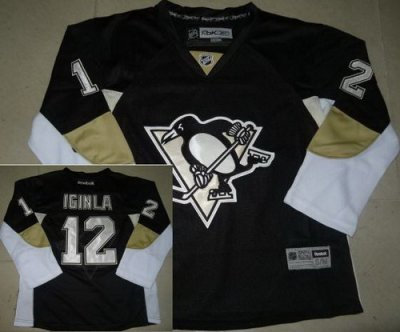 Kids Pittsburgh Penguins 12 Jarome Iginla Black NHL Jerseys Kids Pittsburgh Penguins 12 Jarome Iginla Black NHL Jerseys