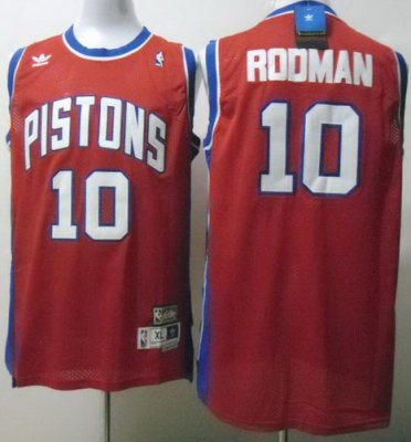Detroit Pistons 10 Dennis Rodman Red Throwback M&N NBA Jerseys Detroit Pistons 10 Dennis Rodman Red Throwback M&N NBA Jerseys