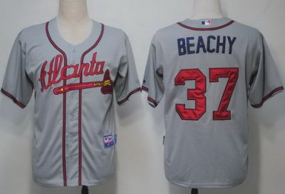 Atlanta Braves 37 Beachy Grey Cool Base MLB Jerseys Atlanta Braves 37 Beachy Grey Cool Base MLB Jerseys