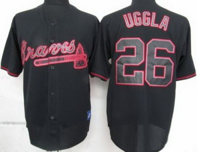Atlanta Braves 26 Uggla Black Fashion MLB Jerseys Atlanta Braves 26 Uggla Black Fashion MLB Jerseys