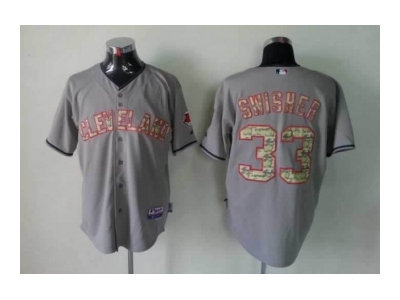 mlb jerseys cleveland indians #33 swisher grey(number camo)