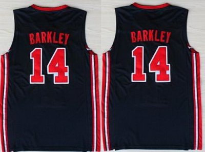 USA Basketball 1992 Olympic Dream Team Blue Jerseys 14# Charles Barkley