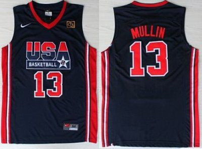 USA Basketball 1992 Olympic Dream Team Blue Jerseys 13# Chris Mullin
