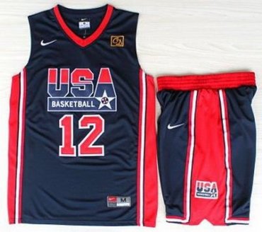 USA Basketball 1992 Olympic Dream Team Blue Jerseys & Shorts  12# John Stockton