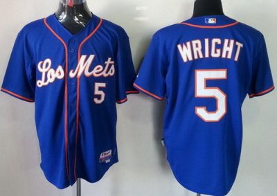New York Mets 5 David Wright Blue Cool Base MLB Jerseys Los Mets