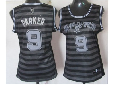 women nba san antonio spurs #9 tony parker grey(black strip) women nba san antonio spurs #9 tony parker grey(black strip)