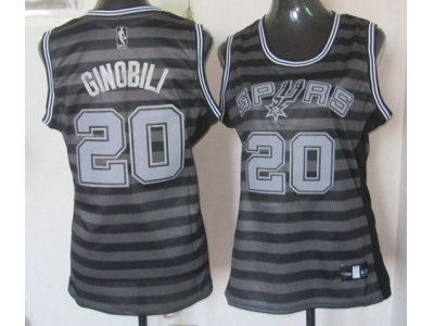 women nba san antonio spurs #20 ginobili grey(black strip) women nba san antonio spurs #20 ginobili grey(black strip)