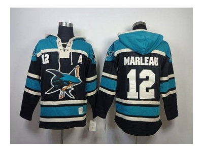 nhl jerseys san jose sharks #12 marleau black-green(pullover hooded sweatshirt)(patch A) nhl jerseys san jose sharks #12 marleau black-green(pullover hooded sweatshirt)(patch A)