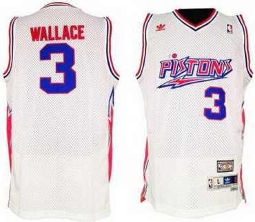 Detroit Pistons 3 Ben Wallace White Hardwood Classics Swingman NBA Jerseys Detroit Pistons 3 Ben Wallace White Hardwood Classics Swingman NBA Jerseys