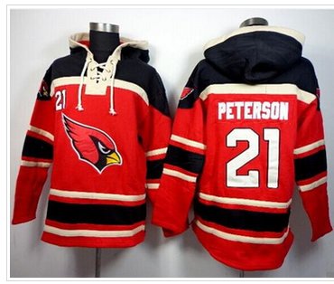Arizona Cardinals #21 Patrick Peterson Red Sawyer Hooded Sweatshirt NFL Hoodie