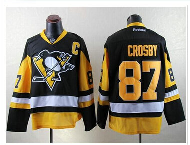 Pittsburgh Penguins #87 Sidney Crosby Black Alternate Stitched NHL Jersey