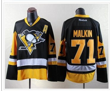 Pittsburgh Penguins #71 Evgeni Malkin Black Alternate Stitched NHL Jersey