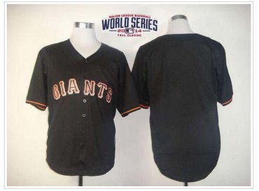 Giants Blank Black Fashion W 2014 World Series Patch Stitched Baseball Jersey