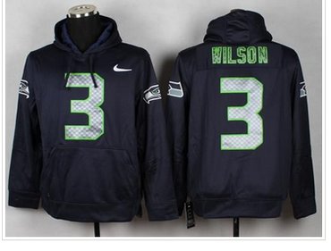 Seattle Seahawks #3 Russell Wilson Blue Pullover NFL Hoodie