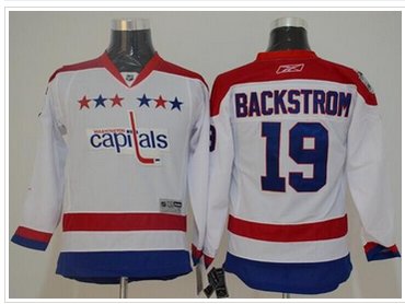 Youth Capitals #19 Nicklas Backstrom White 2011 Winter Classic Vintage NHL Jersey