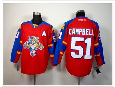 Florida Panthers #51 Brian Campbell Red Home Stitched NHL Jersey